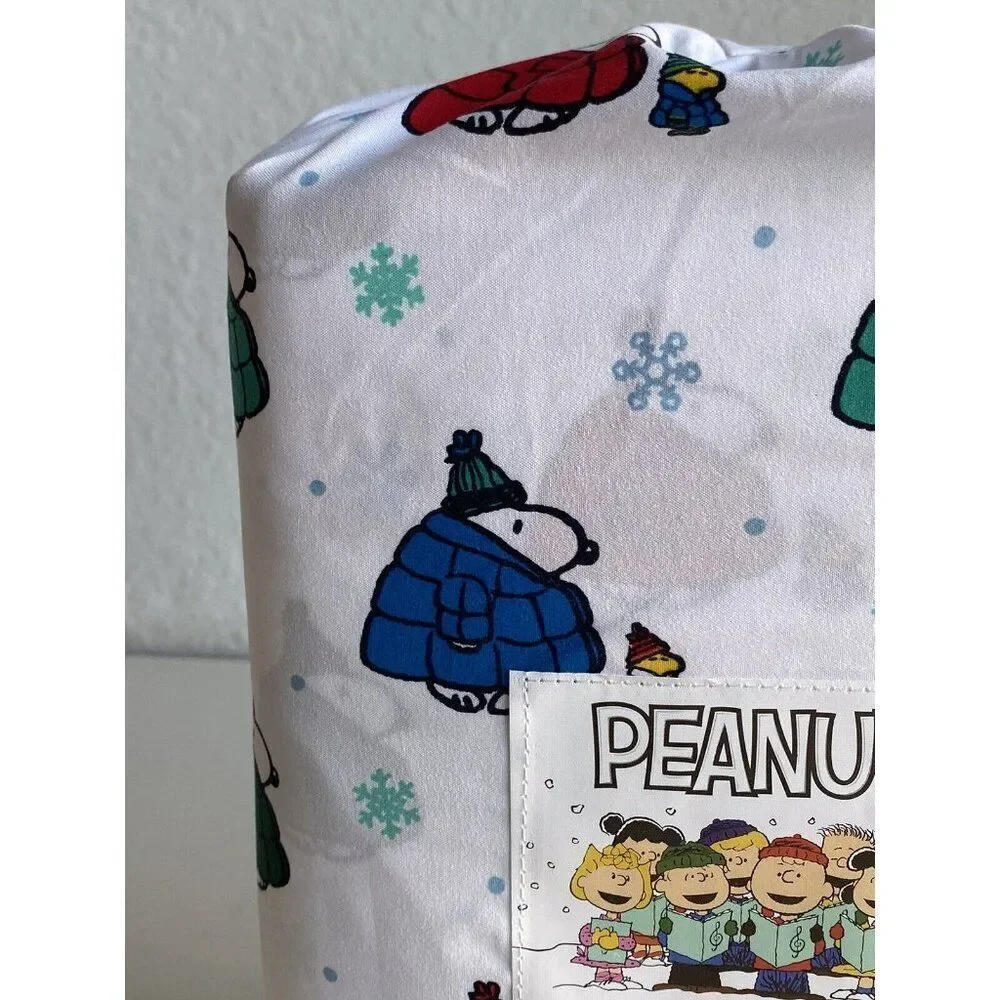 Peanuts Snoopy Puffy Puffer Coat Jacket Sheet Set QUEEN SIZE Multicolor Soft NEW